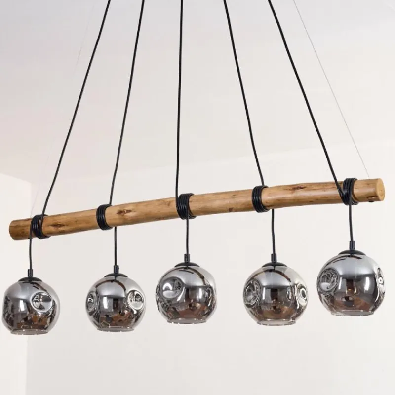 Suspension Verre Fumé-hofstein Ripoll Suspension, Boule lumineuse, Suspension Fumé, 5 lumières