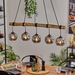 Suspension Verre Fumé-hofstein Ripoll Suspension, Boule lumineuse, Suspension Fumé, 5 lumières