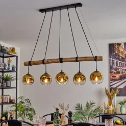 Lampes Dorées-hofstein Ripoll Suspension, Boule lumineuse, Suspension Or, Clair, 5 lumières