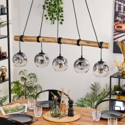 hofstein Ripoll Suspension, Boule lumineuse, Suspension Clair, Fumé, 5 lumières