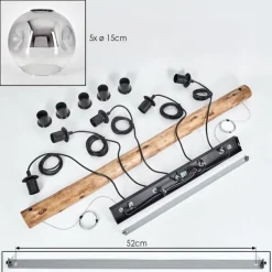hofstein Ripoll Suspension, Boule lumineuse, Suspension Clair, Fumé, 5 lumières