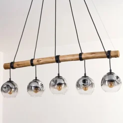 hofstein Ripoll Suspension, Boule lumineuse, Suspension Clair, Fumé, 5 lumières