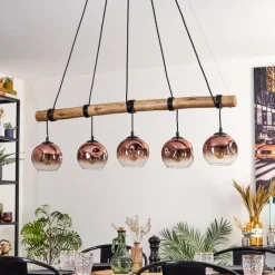 hofstein Ripoll Suspension, Boule lumineuse, Suspension Écru, Noir, 5 lumières