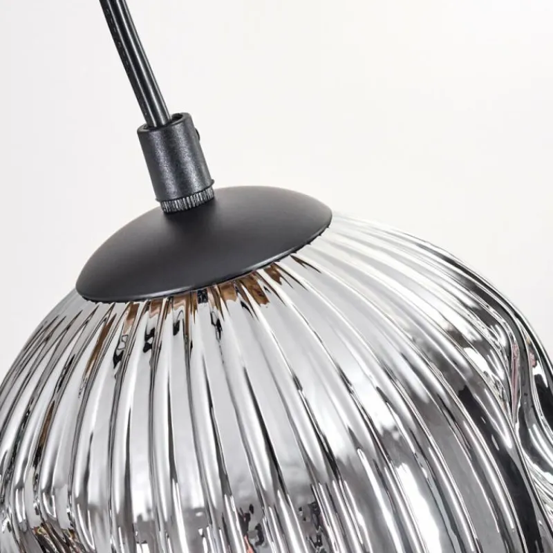 hofstein Ripoll Suspension, Boule lumineuse, Suspension Écru, Noir, 5 lumières