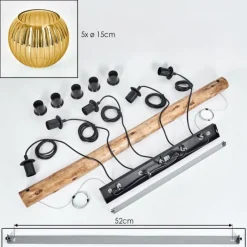 Lampes Dorées-hofstein Ripoll Suspension, Boule lumineuse, Suspension Écru, Noir, 5 lumières