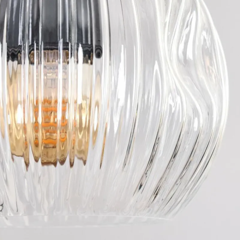 hofstein Ripoll Suspension, Boule lumineuse, Suspension Écru, Noir, 5 lumières