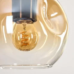 hofstein Ripoll Suspension, Boule lumineuse, Suspension Écru, Noir, 3 lumières