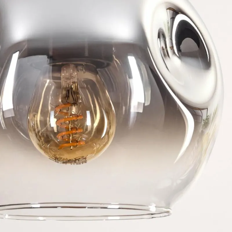 hofstein Ripoll Suspension, Boule lumineuse, Suspension Écru, Noir, 3 lumières