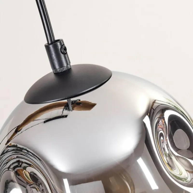 hofstein Ripoll Suspension, Boule lumineuse, Suspension Écru, Noir, 3 lumières