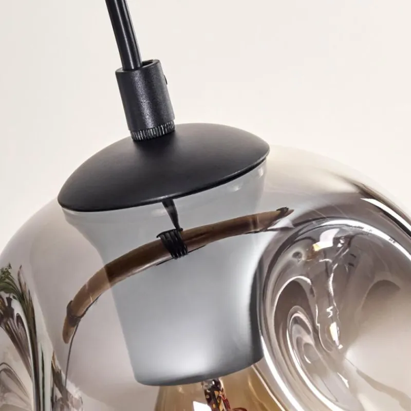 hofstein Ripoll Suspension, Boule lumineuse, Suspension Écru, Noir, 3 lumières