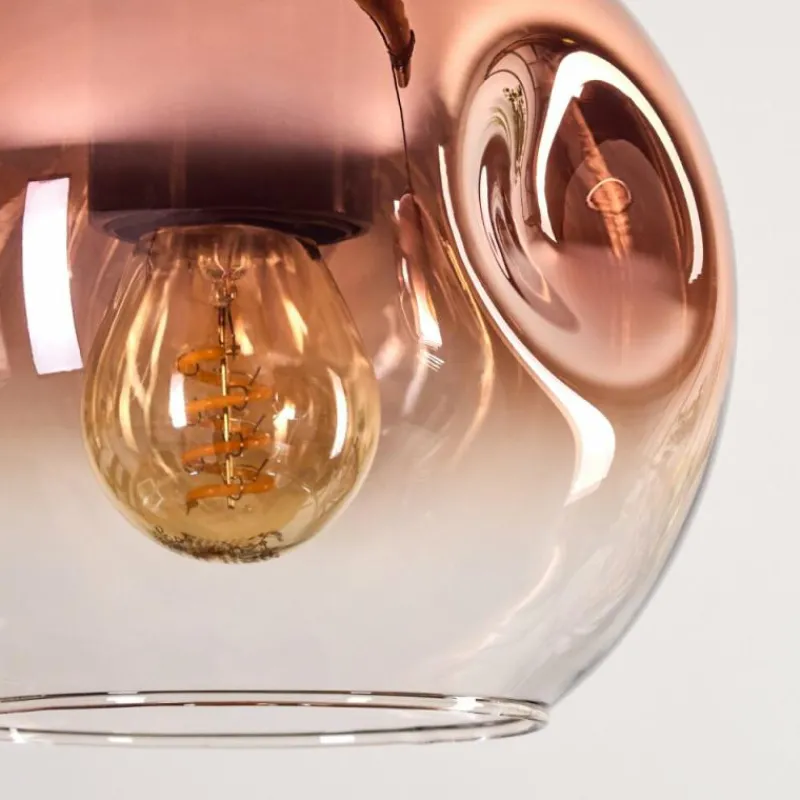 hofstein Ripoll Suspension, Boule lumineuse, Suspension Écru, Noir, 3 lumières