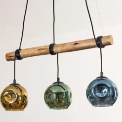 Lampes Dorées-hofstein Ripoll Suspension, Boule lumineuse, Suspension Écru, Noir, 3 lumières