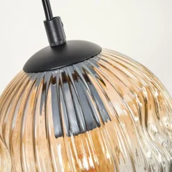 hofstein Ripoll Suspension, Boule lumineuse, Suspension Écru, Noir, 3 lumières