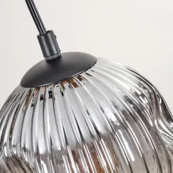 hofstein Ripoll Suspension, Boule lumineuse, Suspension Écru, Noir, 5 lumières