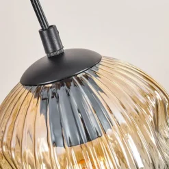 hofstein Ripoll Suspension, Boule lumineuse, Suspension Écru, Noir, 5 lumières