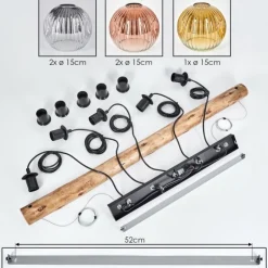 Lampes Dorées-hofstein Ripoll Suspension, Boule lumineuse, Suspension Écru, Noir, 5 lumières