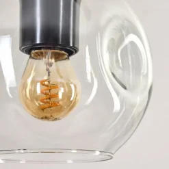 hofstein Ripoll Suspension, Boule lumineuse, Suspension Écru, Noir, 3 lumières