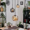 hofstein Ripoll Suspension, Boule lumineuse, Suspension Ambre, Fumé, 3 lumières