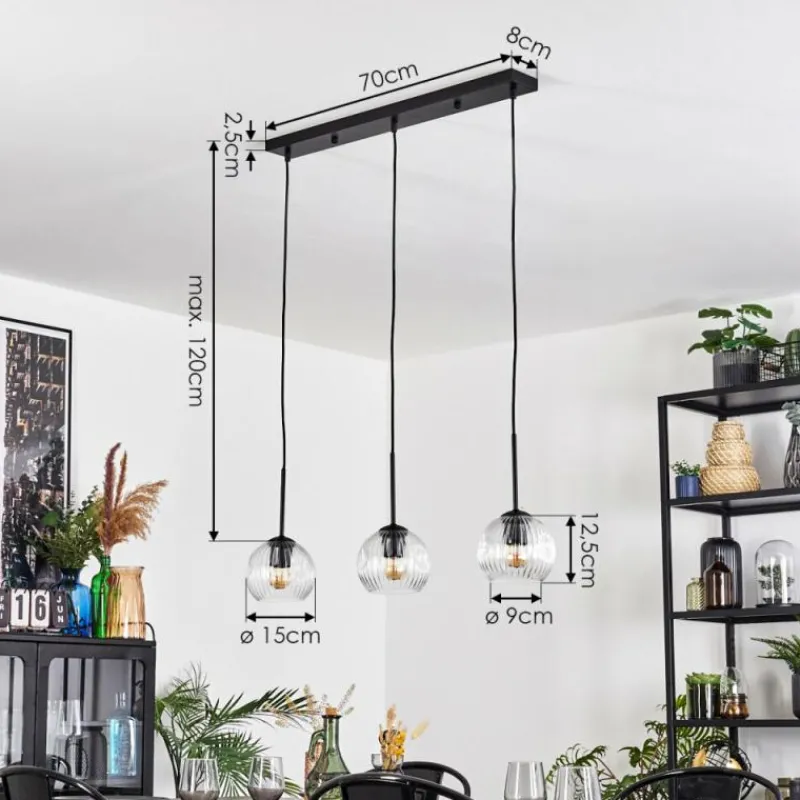 Lampes À Boules-hofstein Ripoll Suspension, Boule lumineuse, Suspension Clair, 3 lumières