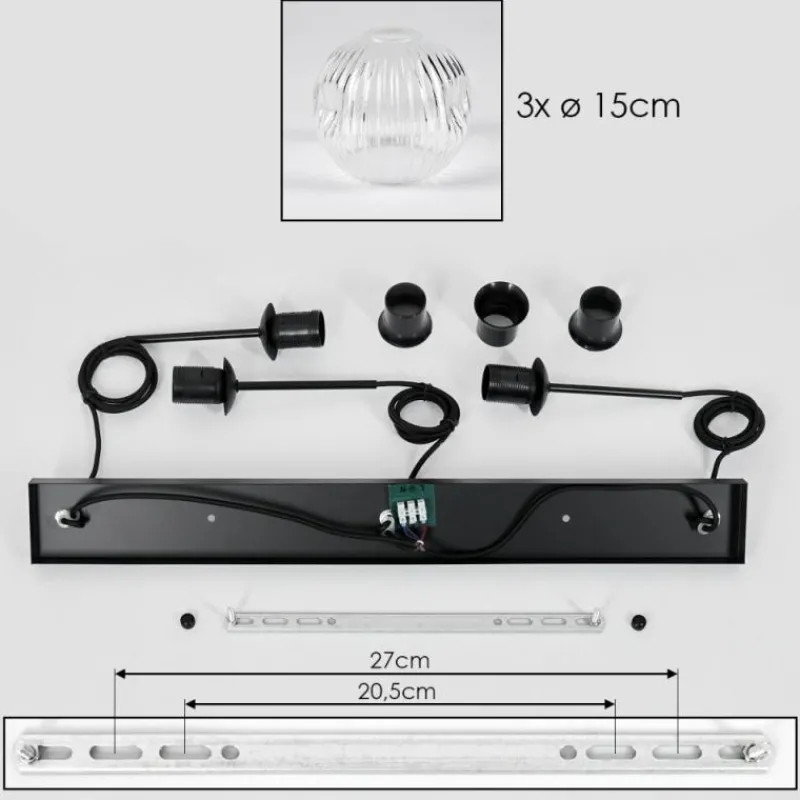 Lampes À Boules-hofstein Ripoll Suspension, Boule lumineuse, Suspension Clair, 3 lumières