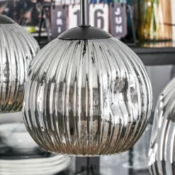 hofstein Ripoll Suspension, Boule lumineuse, Suspension Fumé, 3 lumières