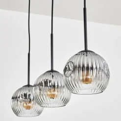 hofstein Ripoll Suspension, Boule lumineuse, Suspension Clair, Fumé, 3 lumières