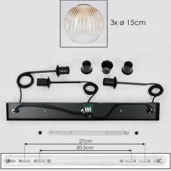 Lampes À Boules-hofstein Ripoll Suspension, Boule lumineuse, Suspension Ambre, Clair, 3 lumières