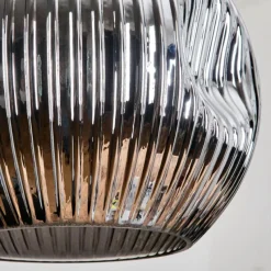 Suspension Verre Fumé-hofstein Ripoll Suspension, Boule lumineuse, Suspension, Suspension grappe Ambre, Chrome, Fumé, 3 lumières