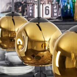 hofstein Ripoll Suspension, Boule lumineuse, Suspension Or, 3 lumières