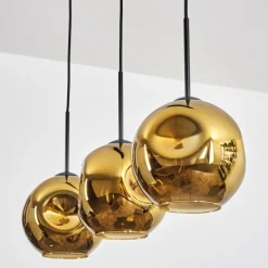 hofstein Ripoll Suspension, Boule lumineuse, Suspension Or, 3 lumières