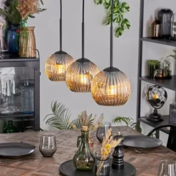 hofstein Ripoll Suspension, Boule lumineuse, Suspension Ambre, 3 lumières