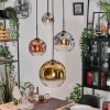 Lampes Dorées-hofstein Ripoll Suspension, Boule lumineuse, Suspension grappe Chrome, Or, Clair, Cuivré, Fumé, 4 lumières