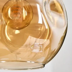 hofstein Ripoll Suspension, Boule lumineuse, Suspension grappe Ambre, Fumé, 3 lumières