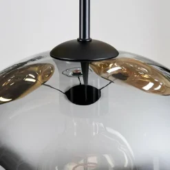 Lampes Dorées-hofstein Ripoll Suspension, Boule lumineuse, Suspension grappe Ambre, Or, Cuivré, Fumé, 4 lumières