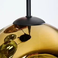 hofstein Ripoll Suspension, Boule lumineuse, Suspension grappe Bleu, Or, Vert, Cuivré, 4 lumières