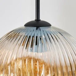 Lampes Dorées-hofstein Ripoll Suspension, Boule lumineuse, Suspension grappe Ambre, Or, Clair, Fumé, 4 lumières