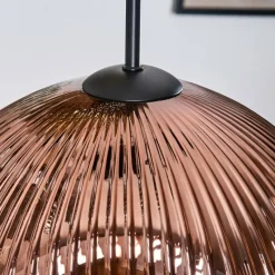 Lampes Dorées-hofstein Ripoll Suspension, Boule lumineuse, Suspension grappe Ambre, Or, Cuivré, Fumé, 4 lumières