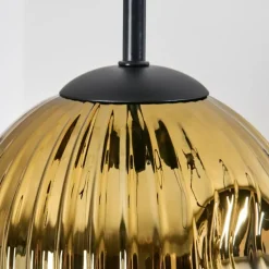 Lampes Dorées-hofstein Ripoll Suspension, Boule lumineuse, Suspension grappe Ambre, Or, Cuivré, Fumé, 4 lumières