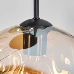 hofstein Ripoll Suspension, Boule lumineuse, Suspension grappe Ambre, Fumé, 5 lumières