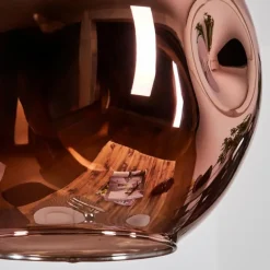 Lampes Dorées-hofstein Ripoll Suspension, Boule lumineuse, Suspension grappe Bleu, Chrome, Or, Vert, Cuivré, Fumé, 5 lumières