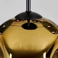 Lampes Dorées-hofstein Ripoll Suspension, Boule lumineuse, Suspension grappe Bleu, Chrome, Or, Vert, Cuivré, Fumé, 5 lumières