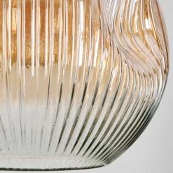 hofstein Ripoll Suspension, Boule lumineuse, Suspension grappe Ambre, Clair, Fumé, 5 lumières