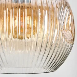 hofstein Ripoll Suspension, Boule lumineuse, Suspension grappe Ambre, Clair, Fumé, 5 lumières