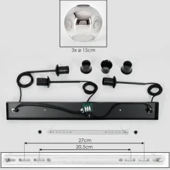 hofstein Ripoll Suspension Chrome, Clair, 3 lumières