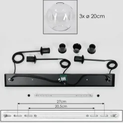 hofstein Ripoll Suspension Clair, 3 lumières