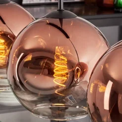 hofstein Ripoll Suspension Clair, Cuivré, 4 lumières