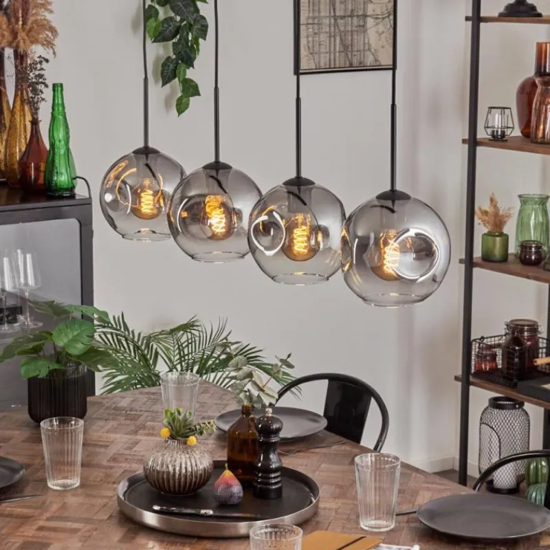 Suspension Verre Fumé-hofstein Ripoll Suspension Clair, Fumé, 4 lumières