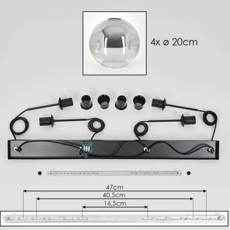 Suspension Verre Fumé-hofstein Ripoll Suspension Clair, Fumé, 4 lumières
