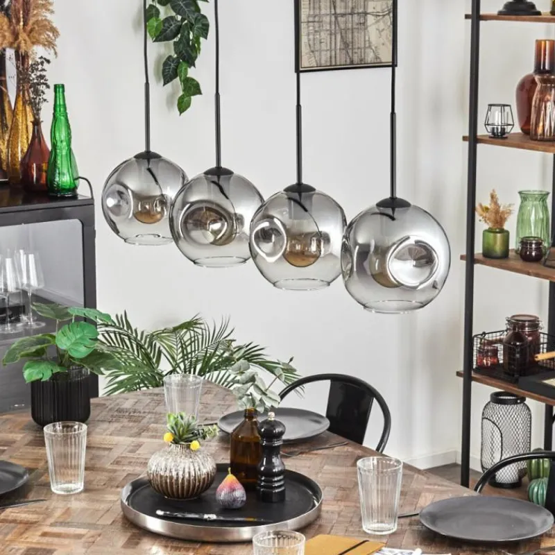 Suspension Verre Fumé-hofstein Ripoll Suspension Clair, Fumé, 4 lumières