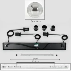 hofstein Ripoll Suspension Clair, Fumé, 3 lumières